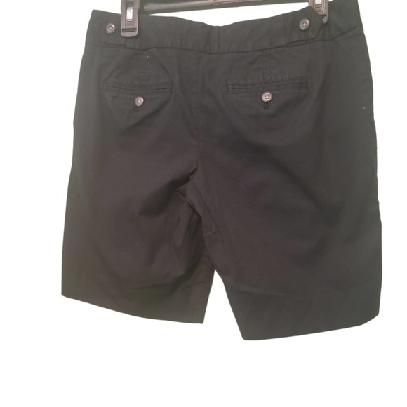 Gap Flat Front Bermuda Black Cotton Blend Shorts Sz 4 - Picture 6 of 7